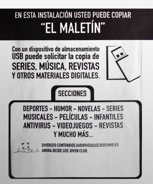 Um anúncio para "El Maletín", anti-pacote governamental